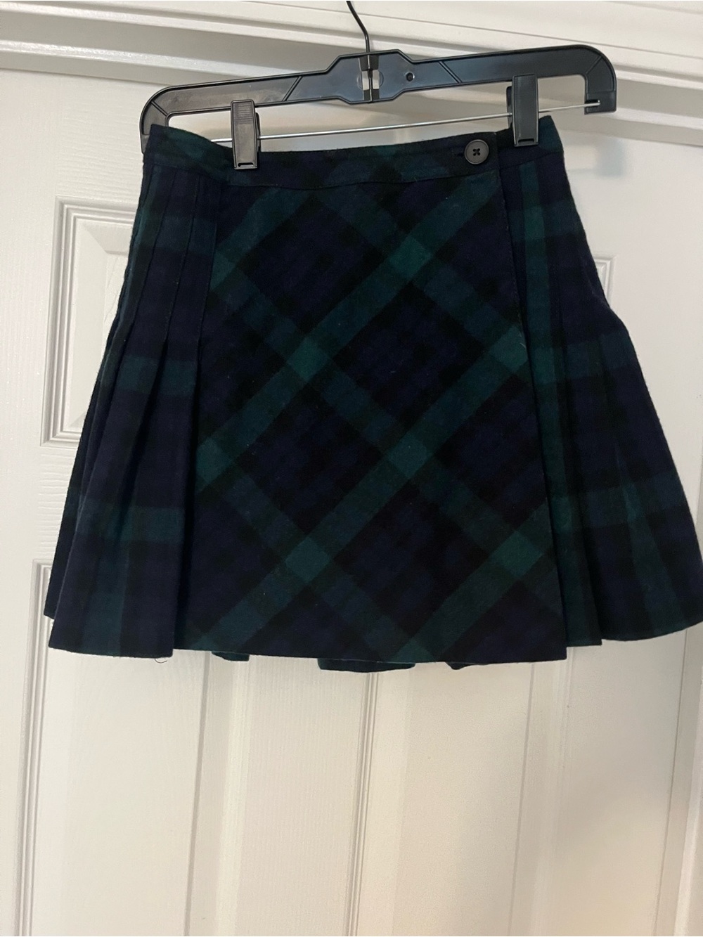 Vintage Jack Wills Navy and Green Plaid Pleated Mini Skirt Y2K